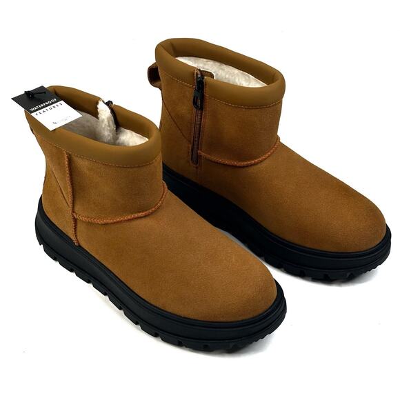 Koolaburra by UGG Koola Mini Hybrid Waterproof Cognac Suede Boots Womens 8 New - Picture 1 of 12